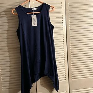 Meaneor short sleeve blouse medium size color dark blue. New